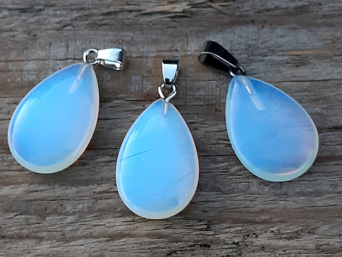 Edelsteen Opaliet druppel hanger